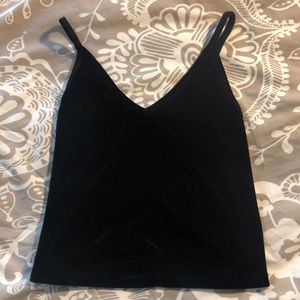 Brandy Melville black velvet crop top